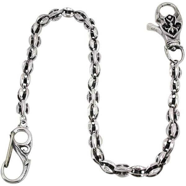 Skull Sterling Silver Wallet Chain, 3508 at Amazon Men's Clothing